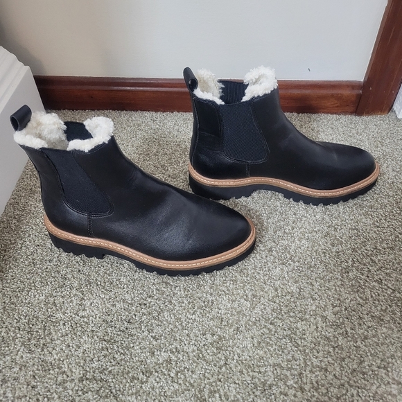 J.Crew Sherpa-lined Black Chelsea boots. NEW worn once - Picture 6 of 14